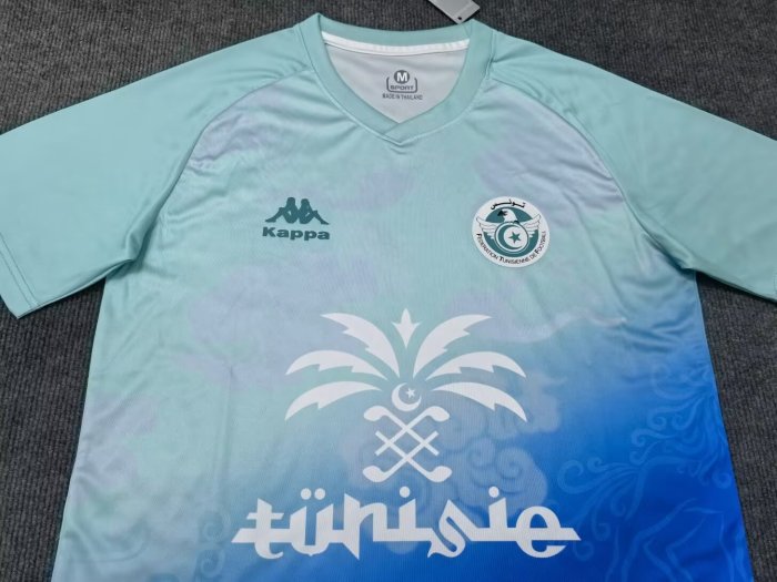 25-26 Tunisia Blue Green Special Edition Fans Soccer Jersey