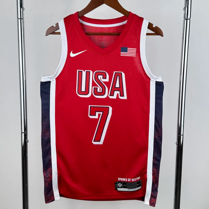 2024 Olympic Game USA DURANT # 7 Red Basketball Jersey