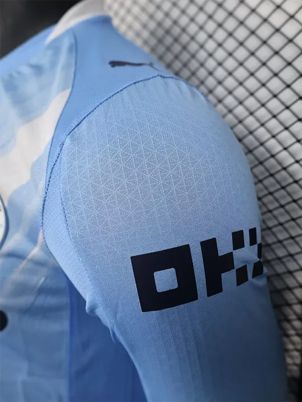 25-26 Manchester City Home Long Sleeve Player Version Soccer Jersey (长袖球员)