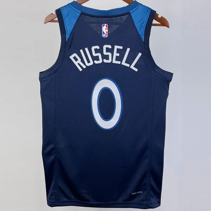 22-23 Timberwolves RUSSELL #0 Blue Top Quality Hot Pressing NBA Jersey