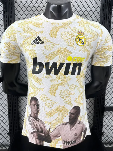 25-26 Real Madrid White Yellow Special Edition Player Version Training Shirts