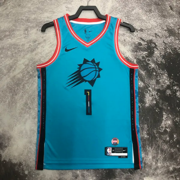 SUNS Booker #1 Blue Top Quality Hot Pressing NBA Jersey