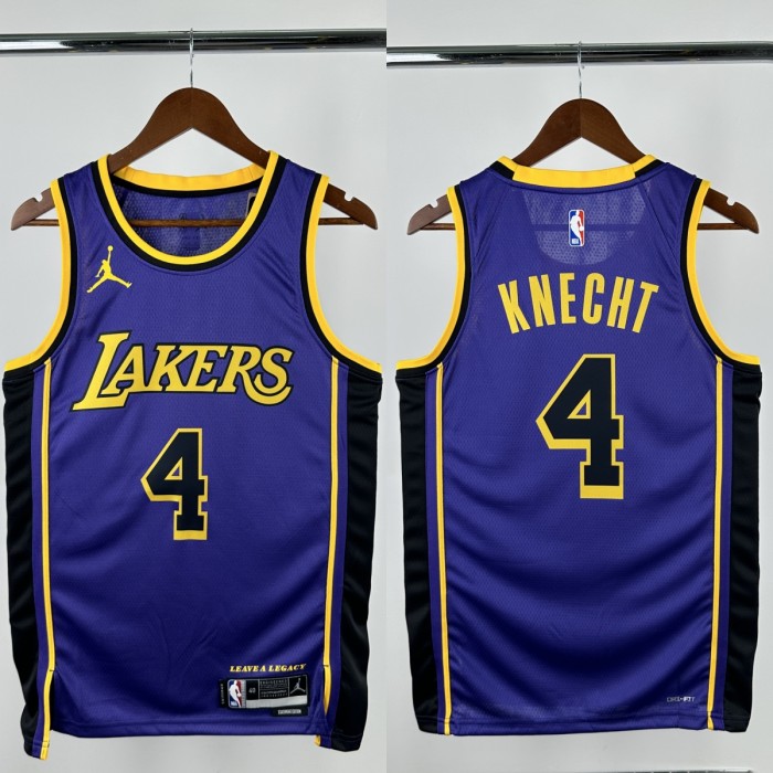 22-23 LAKERS KNECHT #4 Purple Top Quality Hot Pressing NBA Jersey (Trapeze Edition) 飞人版