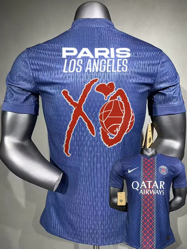 25-26 Paris Saint-Germain Home Print Paris Los Angeles XO Player Version Soccer Jersey (球员)