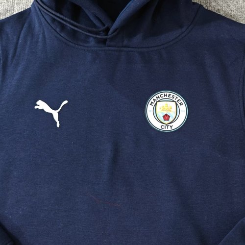 2024 Manchester City Dark blue Fleece Hoodie