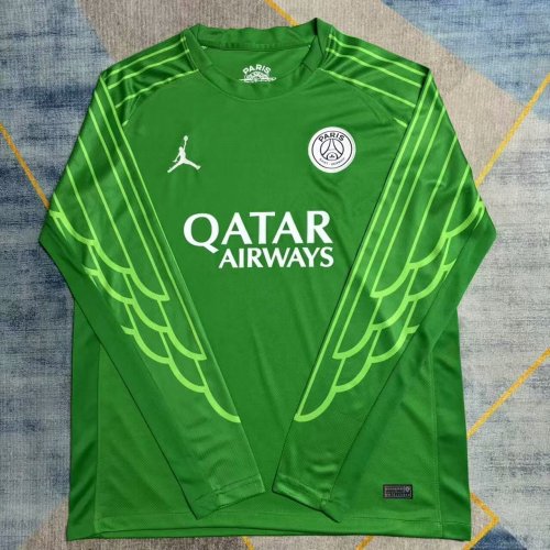 24-25 Paris Saint-Germain Green Goalkeeper Long Sleeve Soccer Jersey (长袖)