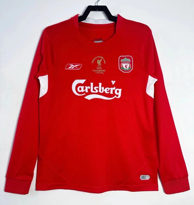 2004-2005 Liverpool Home Long sleeves Retro Soccer Jersey