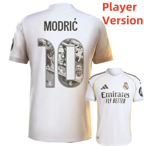 25-26 Real Madrid Home MODRIC #10 Print Picture Number Player Version Soccer Jersey