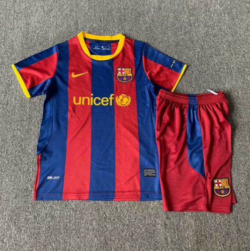 2010-2011 Barcelona Home Retro Kids Soccer Jersey