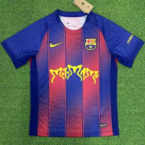25-26 Barcelona Home Print Personalized AD Fans Soccer Jersey (Motomami)*印胸前广告