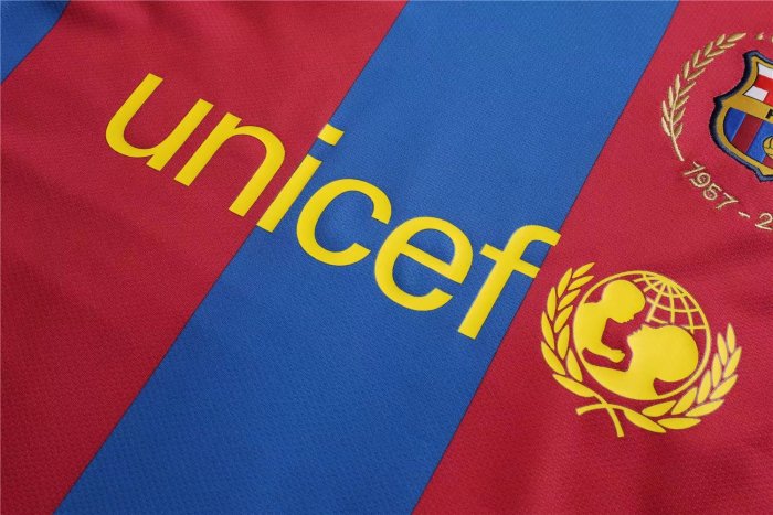 2007-2008 Barcelona Home Long sleeves Retro Soccer Jersey