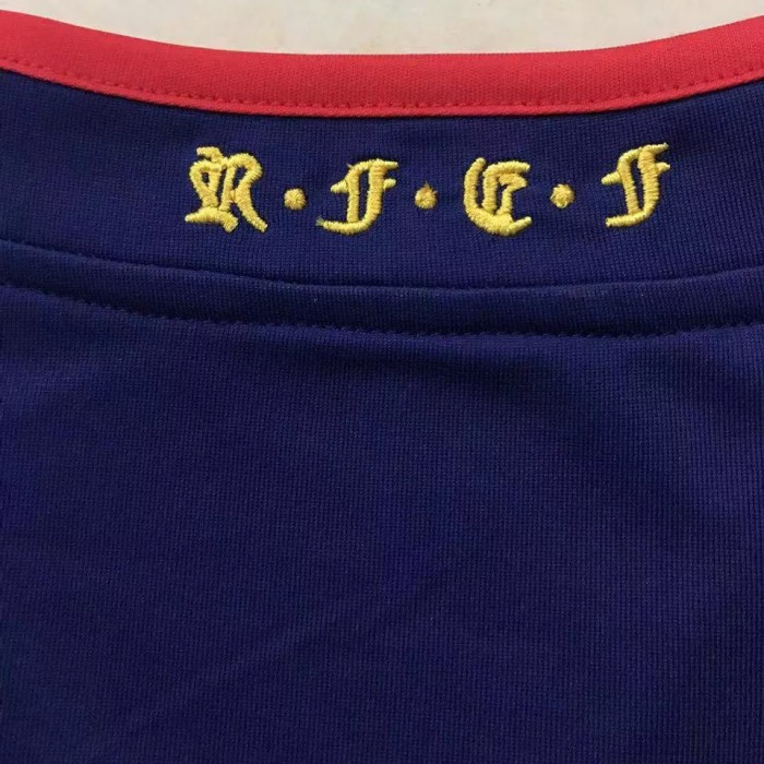 2010 Spain Away Royal Blue Retro Soccer Jersey(带胸前决赛字)