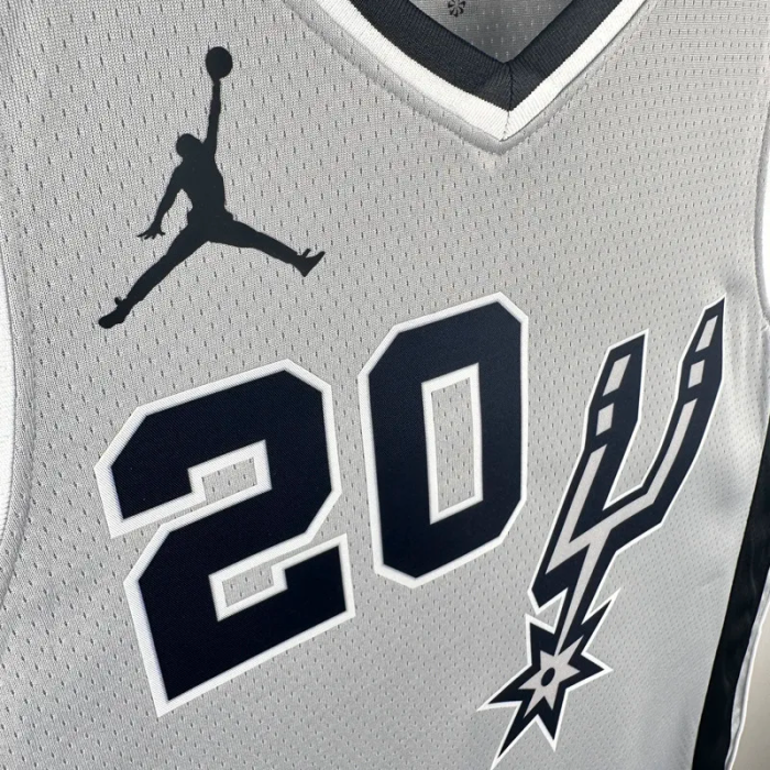 20-21 SA Spurs GINOBILI #20 Grey Top Quality Hot Pressing NBA Jersey (Trapeze Edition)