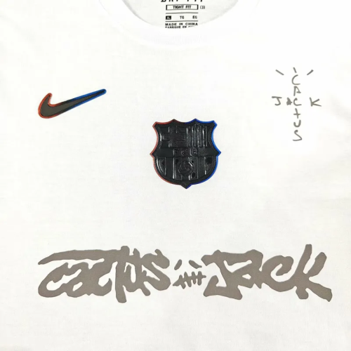 25-26 Barcelona White High Quality Casual T-Shirt #圆领黑标