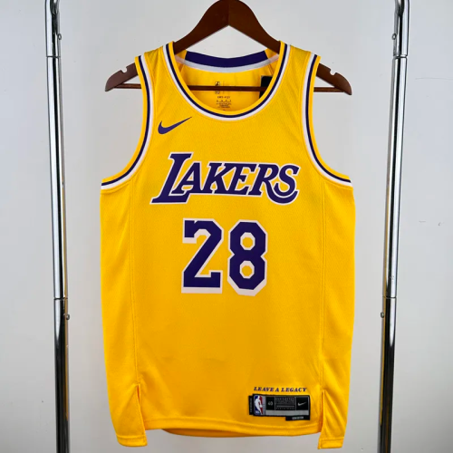 22-23 LAKERS SAKURA #28 Yellow Top Quality Hot Pressing NBA Jersey