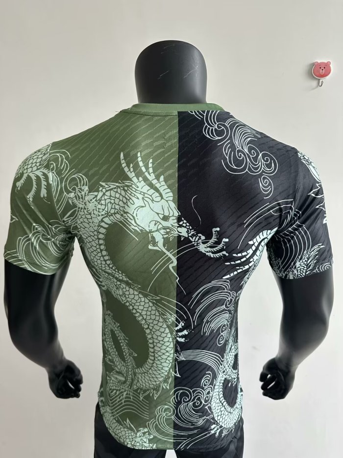 25-26 Real Madrid Green Black Special Edition Player Version Training Shirts *龙纹
