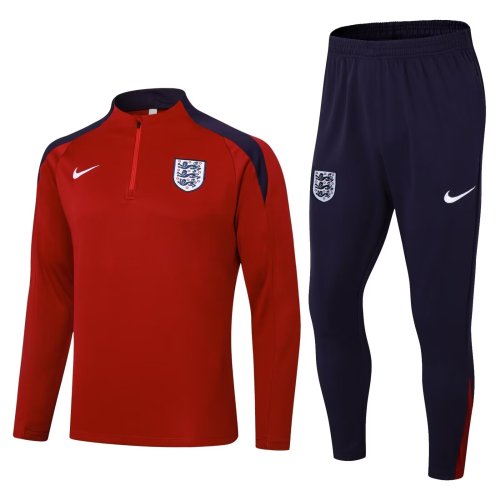 24-25 England High Quality Half Pull Tracksuit 