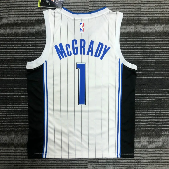 MAGIC McGRADY # 1 White Top Quality Hot Pressing NBA Jersey