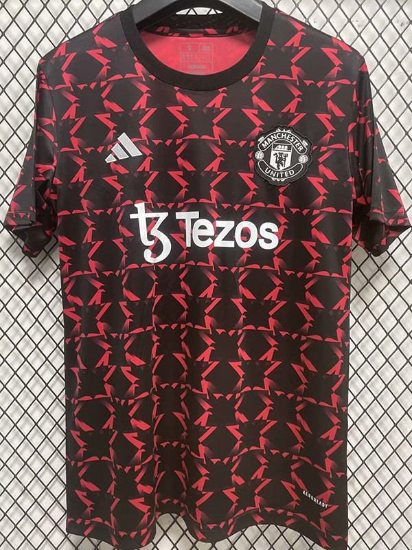 24-25 Manchester United Red Black Training shirts