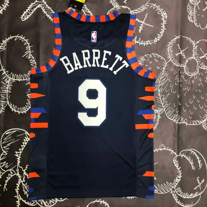 KNICKS BARRETT #9 Black Top Quality Hot Pressing NBA Jersey