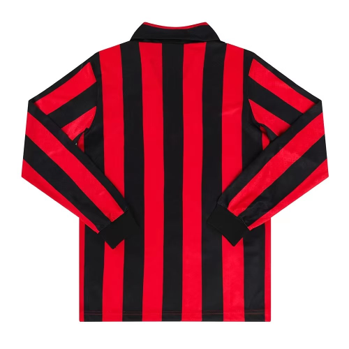 1989-1990 AC Milan Home Long sleeves Retro Soccer Jersey