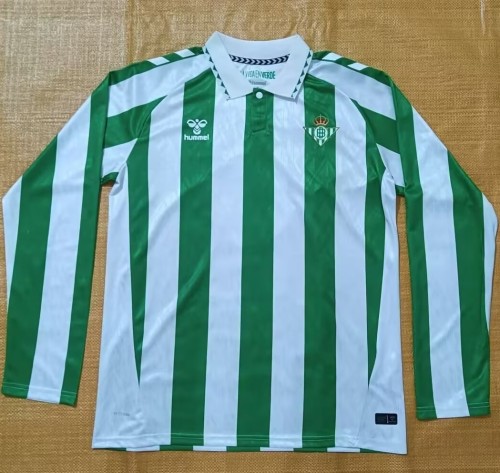 24-25 Real Betis Home Long sleeves Fans Soccer Jersey