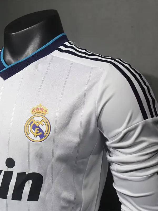 2012-2013 Real Madrid Home Player Version  Long Sleeve Retro Soccer Jersey 长袖球员