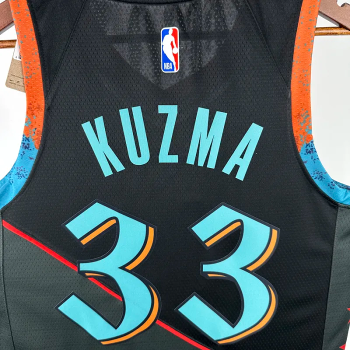 23-24 Wizards KUZMA #33 Black City Edition Top Quality Hot Pressing NBA Jersey