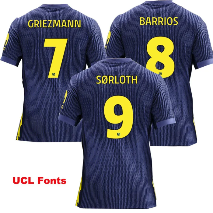 25-26 Atlético Madrid Away Kids Soccer Jersey