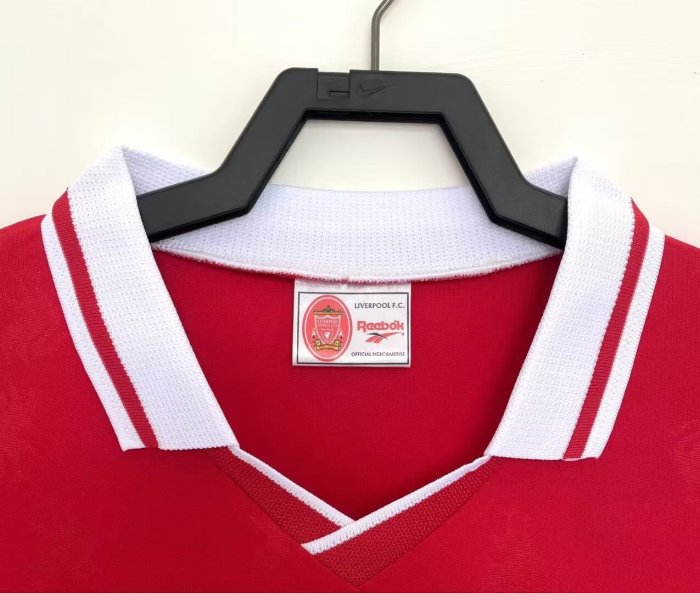 1996-1997 Liverpool Home Long Sleeve Retro Soccer Jersey