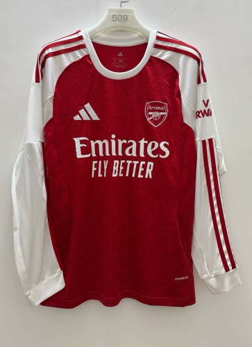 25-26 Arsenal Home Long Sleeves Fans Soccer Jersey