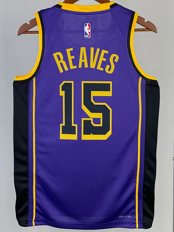 22-23 LAKERS REAVES #15 Purple Top Quality Hot Pressing NBA Jersey (Trapeze Edition)