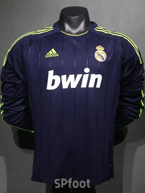 2012-2013 Real Madrid Away Player Version  Long Sleeve Retro Soccer Jersey 长袖球员