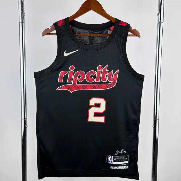 23-24 Trail Blazers AYTON #2 Black City Edition Top Quality Hot Pressing NBA Jersey