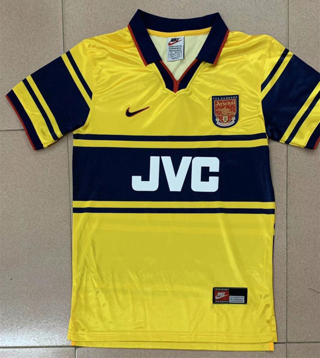 1997 Arsenal Away Yellow Retro Soccer Jersey