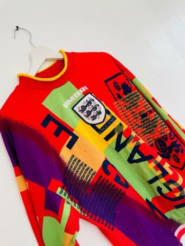 1996 England Goalkeeper Retro Long Sleeve Soccer Jersey