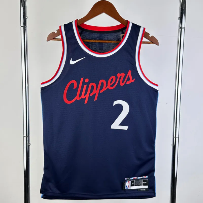 24-25 Clippers LEONARD #2 Navy Blue Away Top Quality Hot Pressing NBA Jersey