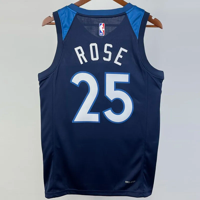 22-23 Timberwolves ROSE #25 Blue Top Quality Hot Pressing NBA Jersey