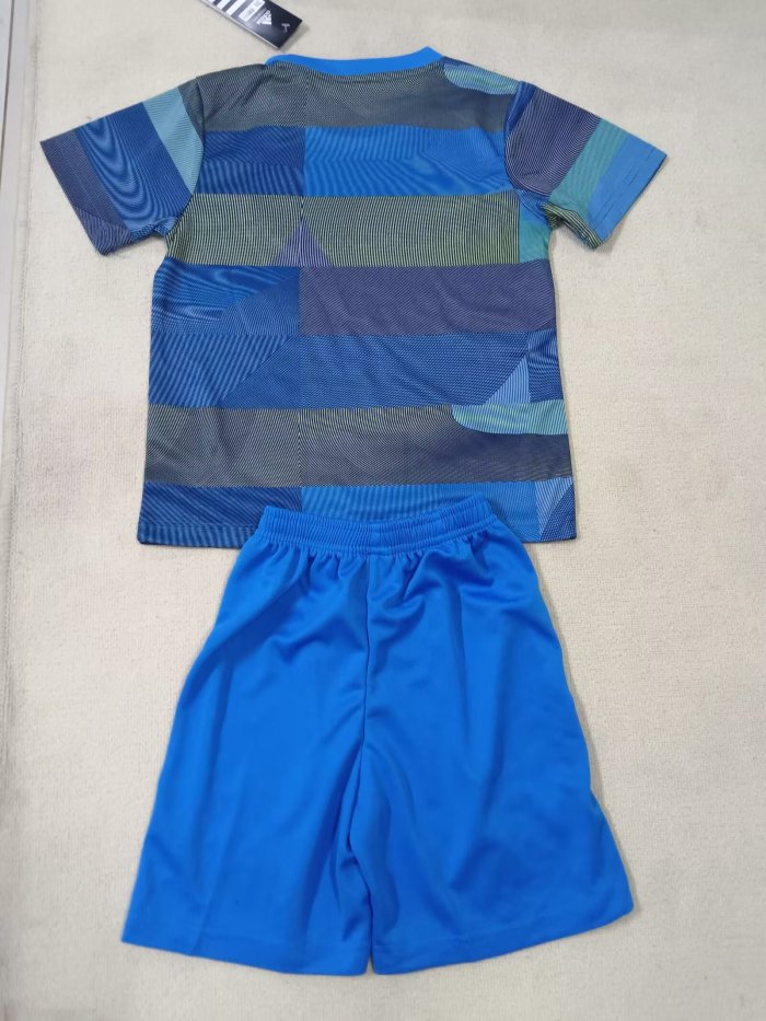 25-26 Real Madrid Grey Blue White Kids Training