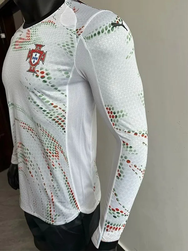 2025 Portugal Away Long Sleeve Player Version Soccer Jersey