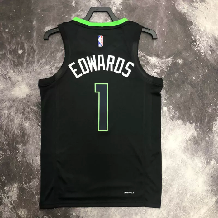 22-23 TIMBERWOLVES EDWAROS #1 Black Top Quality Hot Pressing NBA Jersey (Trapeze Edition)