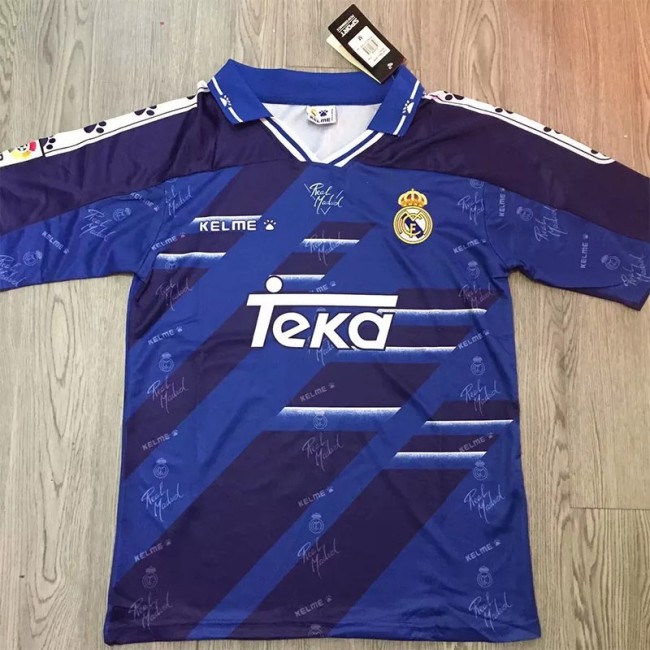 1994-1996 Real Madrid Away Blue Retro Soccer Jersey