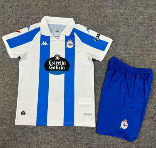 24-25 La Coruna Home Kids Soccer Jersey