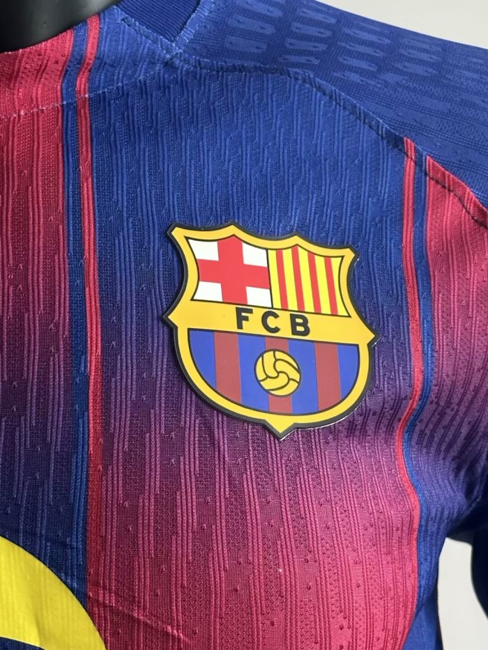 25-26 Barcelona Home Long Sleeve Player Version Soccer Jersey (长袖球员)