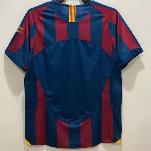 2005-2006 Barcelona Home UCL Retro Soccer Jersey（带决赛字）