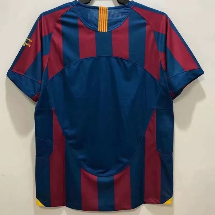 2005-2006 Barcelona Home UCL Retro Soccer Jersey（带决赛字）