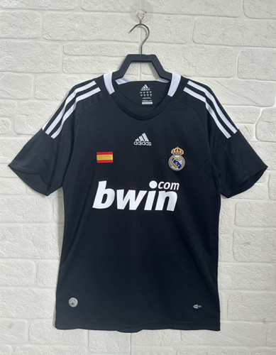 2008-2009 Real Madrid Away Black Retro Soccer Jersey