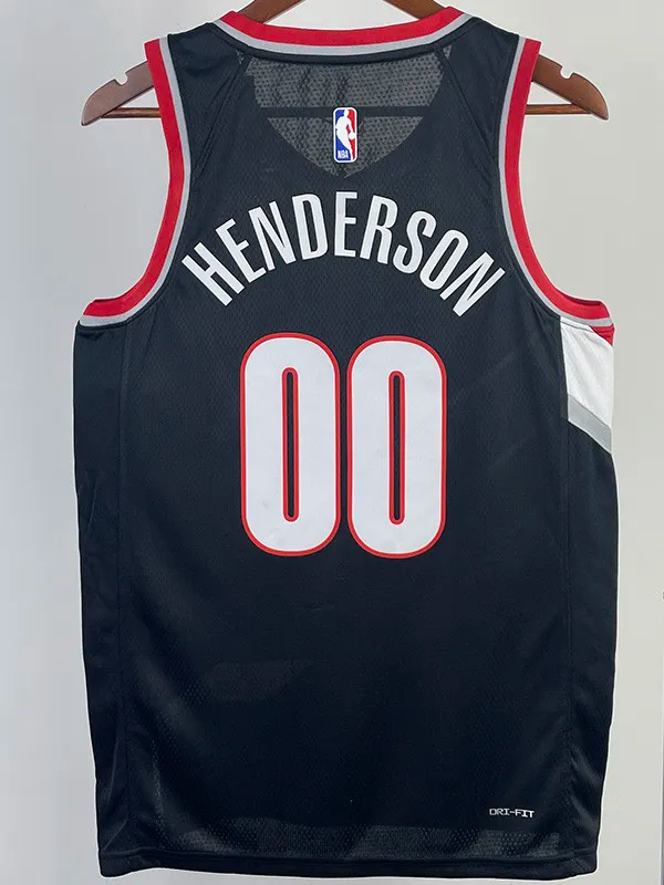 22-23 Trail Blazers HENDERSON #00 Black Top Quality Hot Pressing NBA Jersey