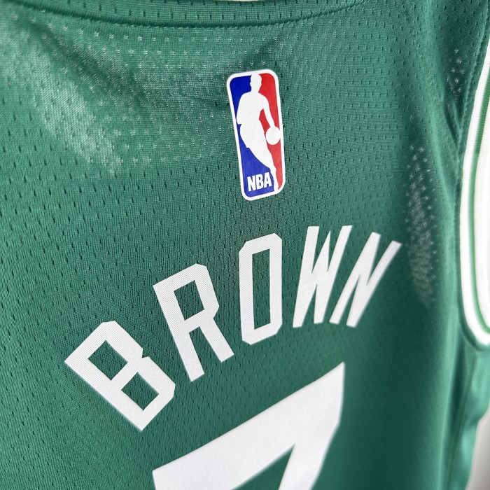 2023 CELTICS  BROWN #7 Green Top Quality Hot Pressing Kids NBA Jersey