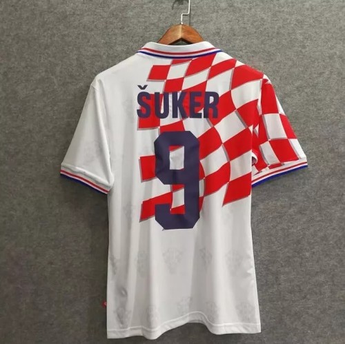 1998 Croatia Home Red And White Retro Soccer Jersey